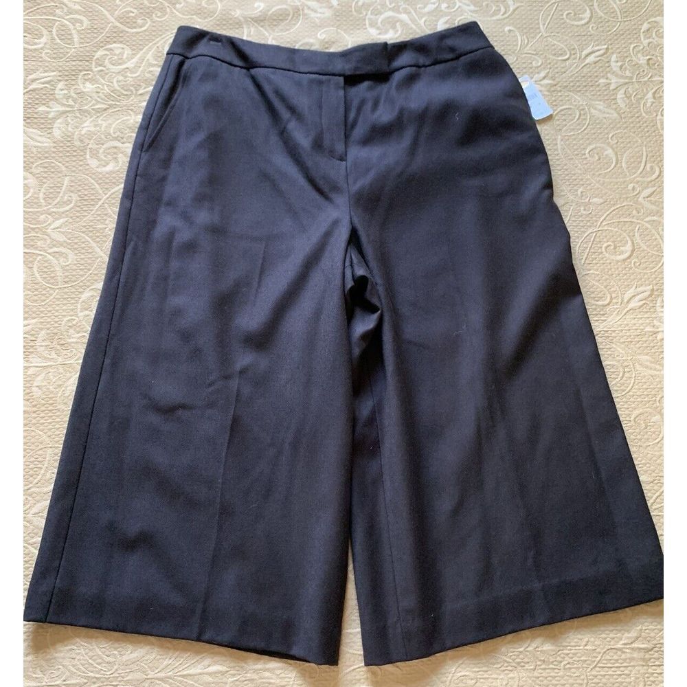 Vintage TALBOTS Women's Sz 14 Brown Wool Blend Wide Leg Crop Pants Made In Italy